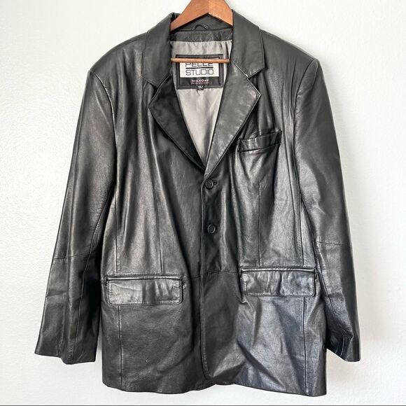 Pelle Studio Wilsons Black Leather Jacket Size L - Picture 1 of 13